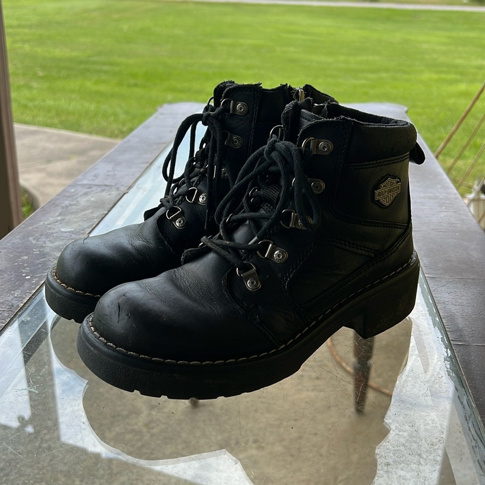 Harley Davidson heeled moto boot